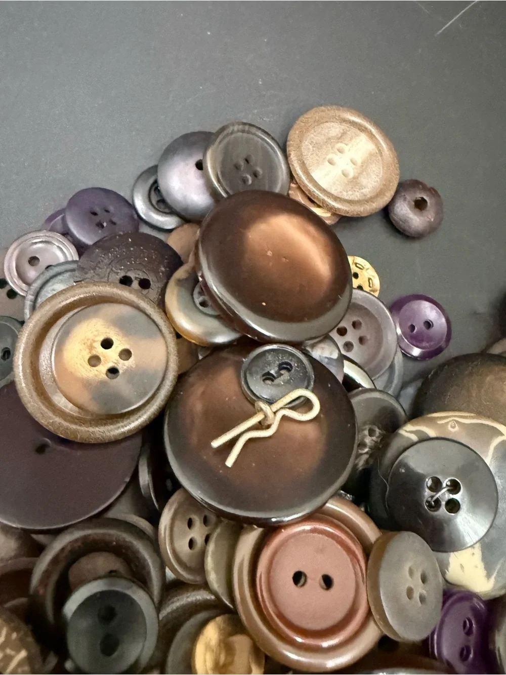 Vintage Mixed Assortment of Sewing Buttons Brown Tan Earth-toned Shades